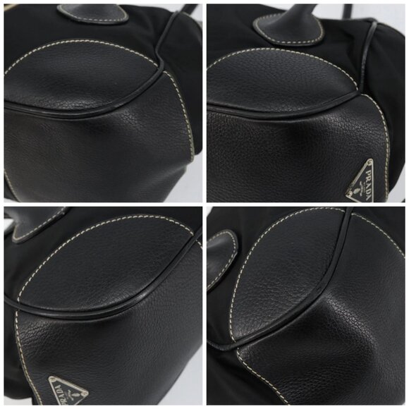 PRADA Shoulder Bag Nylon Leather Black Silver Auth am9430 - Picture 16 of 16